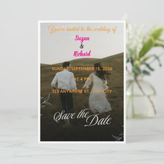 Faire-part de mariage avec photo de paysage pour a