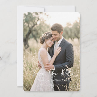 Faire-part de mariage avec photo en écriture moder