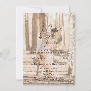 Faire-part de mariage avec photo en superposition