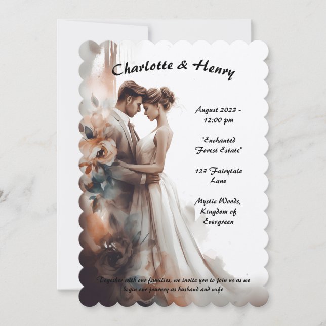 Faire-part de mariage avec style et élégance (Devant)