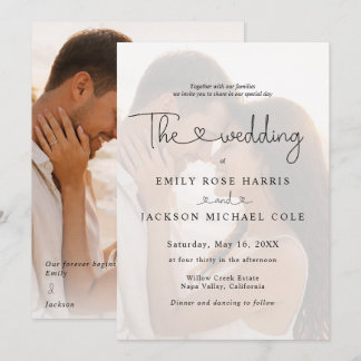 Faire-part de mariage avec superposition de photo