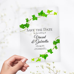 Faire-part de mariage avec vigne de lierre anglais