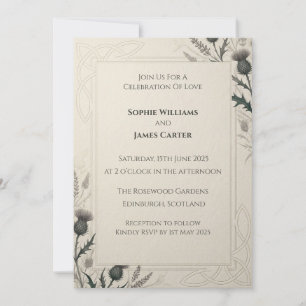 Faire-part de mariage baroque or et marine