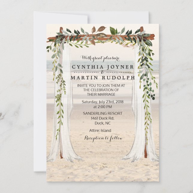 Faire-part de mariage Beach Arbor (Devant)