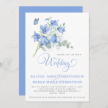Faire-part de mariage Bellflower bleue