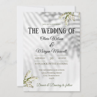 Faire-part de mariage biologique blanche et noire