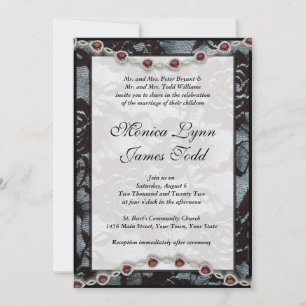 Faire-part de mariage Black Lace et Rubies