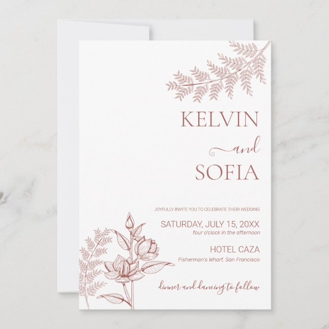 Faire-part de mariage blanc (Devant)