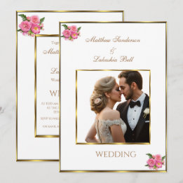 Faire-part de mariage blanc ajoutez votre photo