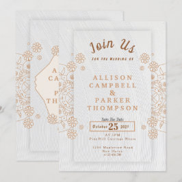 faire-part de mariage blanc et doré