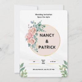 Faire-part de mariage blanc simple