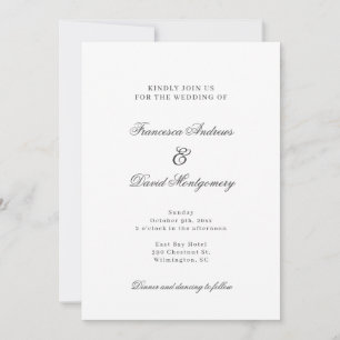 Faire-part de mariage blanche et élégante