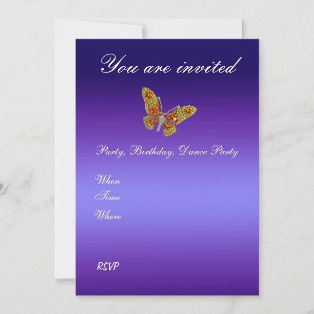 Faire-part de mariage bleu (Devant)