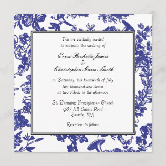 Faire-part de mariage bleu de Toile