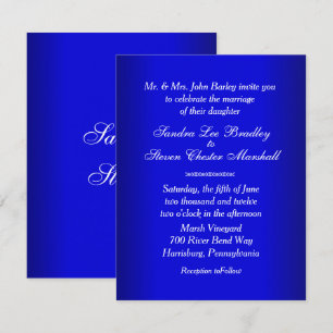 Faire-part de mariage bleu électrique