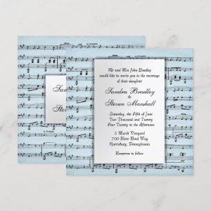 Faire-part de mariage bleu feuille