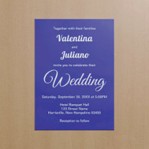 Faire-part de mariage bleu foncé minimaliste
