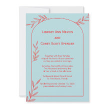 Faire-part de mariage bleu glacé côtier | Accent d