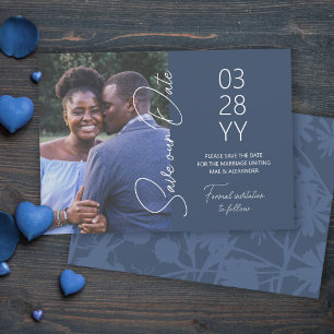 Faire-part de mariage Bleu-Gris