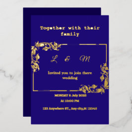 Faire-part de mariage bleu marine