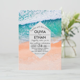 Faire-part de mariage bleu marine nautique de plag