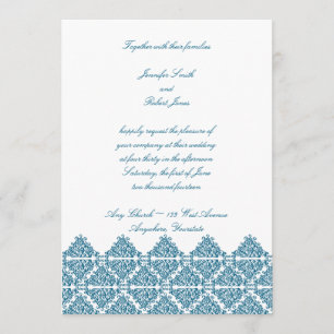 Faire-part de mariage bleu marocain