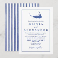 Faire-part de mariage bleu Nantucket