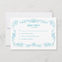 Faire-part de mariage bleu œuf de Robin Rambling R