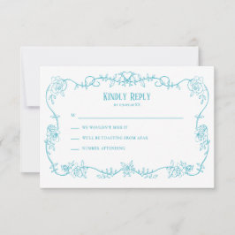 Faire-part de mariage bleu œuf de Robin Rambling R