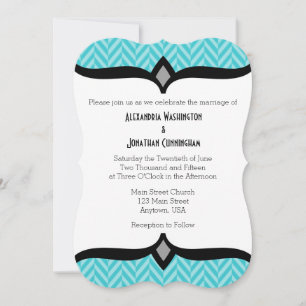 Faire-part de mariage bleu turquoise