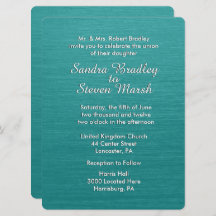 Faire-part de mariage bleu turquoise