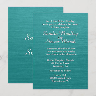 Faire-part de mariage bleu turquoise