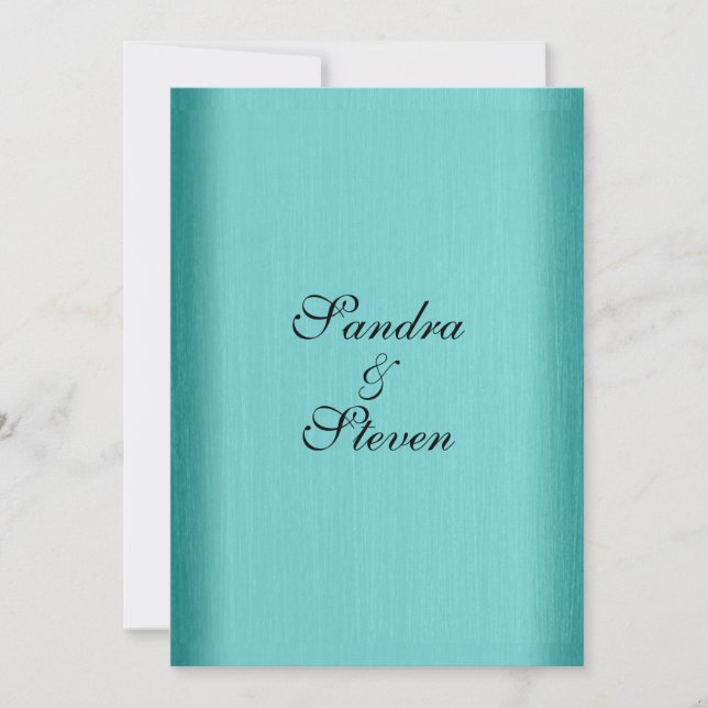 Faire-part de mariage bleu turquoise 5 po x 7 po (Devant)