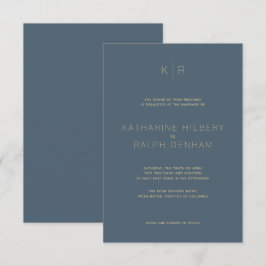 Faire-part de mariage Bleue Simple Et Moderne