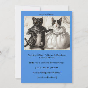 Faire-part de mariage Blue Cats Meow et Furever