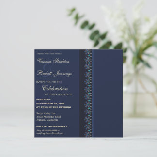Faire-part de mariage Blue Elegance
