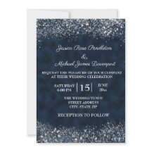 Faire-part de mariage Blue White Stardust