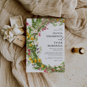 Faire-part de mariage bohème aux fleurs sauvages r