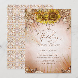 Faire-part de mariage Bohème Beauté Tournesol