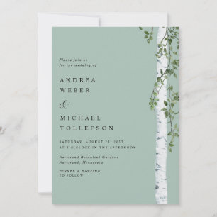 Faire-Part de Mariage Bohème Élégant avec Arbre Bl