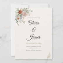 Faire-part de mariage bohème en terre cuite eucaly