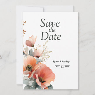 Faire-part de mariage bohème floral élégant