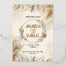 Faire-Part de Mariage Bohème Herbe de Pampas