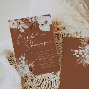 Faire-Part de Mariage Bohème Terracotta Pampas