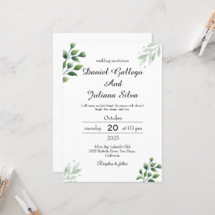 Faire-part de mariage Bohème verdure