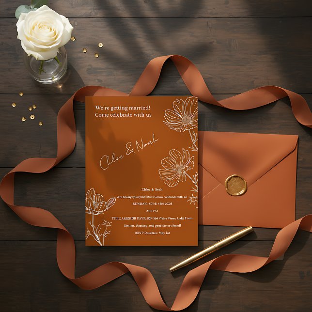 Faire-part de mariage Boho  (Créateur téléchargé)