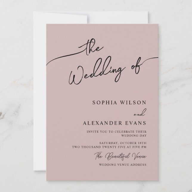 Faire-part de mariage Boho-chic, couleurs pastel. (Devant)