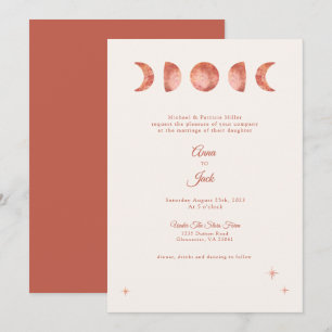 Faire-part de mariage Boho de la phase de la lune