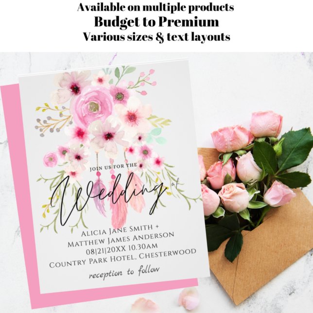 FAIRE-PART DE MARIAGE BOHO du prospectus BUDGET (Créateur téléchargé)
