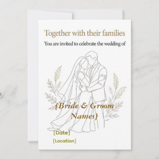 Faire-part de mariage Boho Line Art